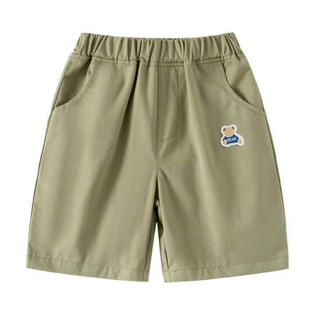 Boys Shorts Toddler Kids Boys Summer Cartoon Print Casual Shorts Elastic Waist Loose Fit Breathable Shorts Toddler Shorts Green 3 Years-4 Years