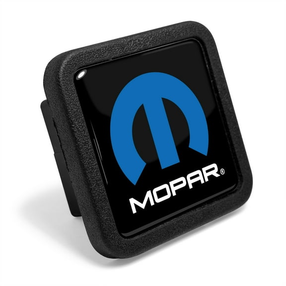 iPick Image for Mopar Logo Black Rubber Heavy-Duty 2" Trailer Tow Hitch Receiver Cover for Class 3 and Class 4, Official Licensed