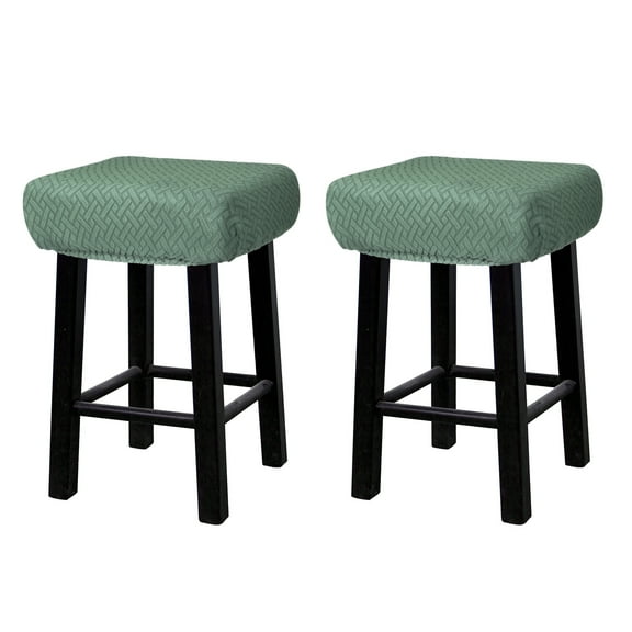 2pcs Stool Covers Rectangle, Bar Stool Covers Saddle Seat Cover for Wooden Bench Chair Green