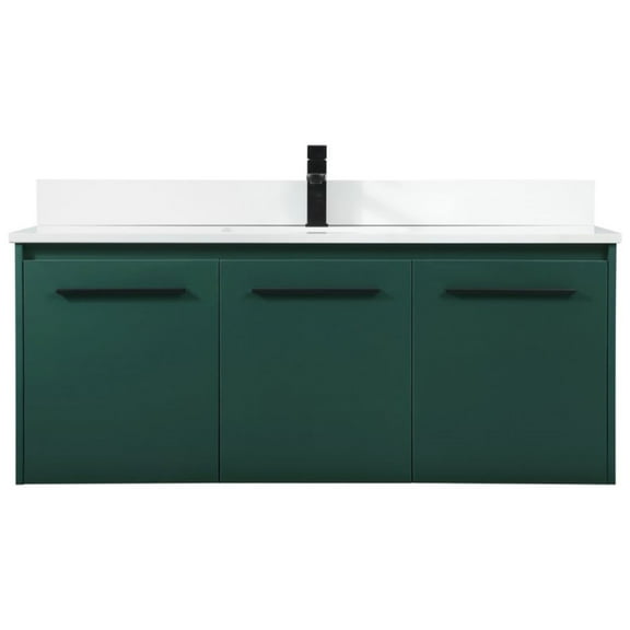 Elegant Decor Penn 48" MDF Single Bathroom Vanity with Backsplash in Green