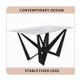 thumbnail image 4 of LeisureMod Nuvor Modern Dining Table with a 71" Sintered Stone Rectangular Top and Black Steel Base for Kitchen and Dining Room in White, 4 of 10