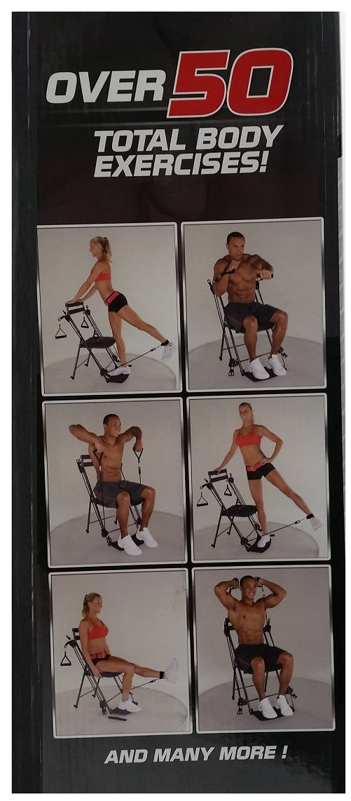 Chair Gym Personal Exercise Resistance Chair, Black