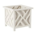 thumbnail image 6 of Pure Garden Lattice Design Outdoor Planter Box - 14.75” Plant Pot - Decorative Plant Pots for Front Porch Decor - Flower Pots Outdoor Planters for Porch Patio or Garden Decor (White), 6 of 10