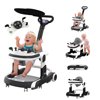 HENG Co. 5-in-1 Foldable Baby Walker with Foot Pads & Handles for Boys and Girls 6-24 Months, Black