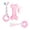 Pink, variant on 4Pcs TPR Dog Chew Toy Set, Durable Teething Bone and Spiky Ball with Braided Rope for Puppy Aggressive Chewers, Interactive Tug of War Play Toy for Teeth Cleaning, Pet Boredom Relief Gift