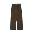 thumbnail image 4 of Vedolay Trousers Women's V Cross Waist Tummy Control Casual Bootcut Pants,Coffee L, 4 of 5