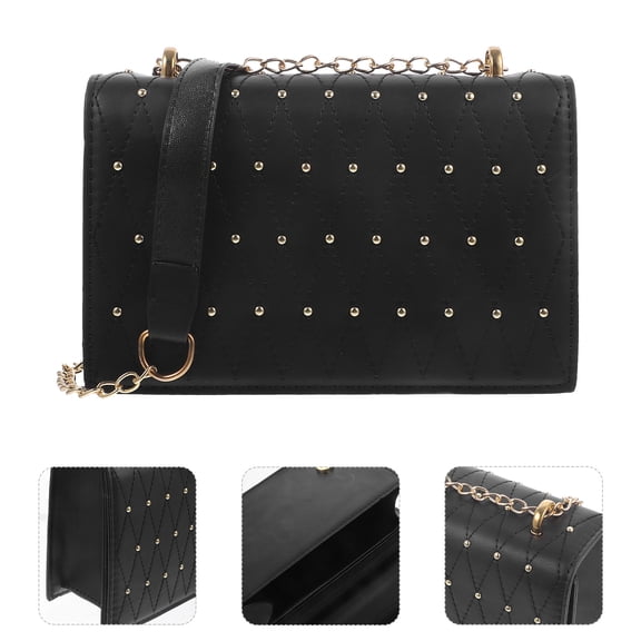 Phenofice Women's Black PU Crossbody Shoulder Bag for Daily Use, Stylish and Practical Handbag