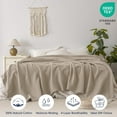 thumbnail image 4 of PHF 100% Cotton Muslin Queen Blanket, 90" x 90", 4-Layer Lightweight and Breathable Blanket, Luxuriously Soft Gauze Blanket for Couch Bed, Light Tan, 4 of 6