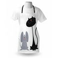 thumbnail image 4 of Cat and Mouse Apron, Funny Cartoon Characters with Big Ears and Face Staring, Unisex Kitchen Bib with Adjustable Neck for Cooking Gardening, Adult Size, Dark Grey and Pale Purpleblue, by Ambesonne, 4 of 4