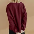 thumbnail image 4 of Scyoekwg Fall Sweatshirts for Women Trendy Dressy Casual Loose Crewneck Sweatshirts olid Color Fall Winter Clothes Long Sleeve Pullover Tops Pullover Clothes(Wine,L), 4 of 8