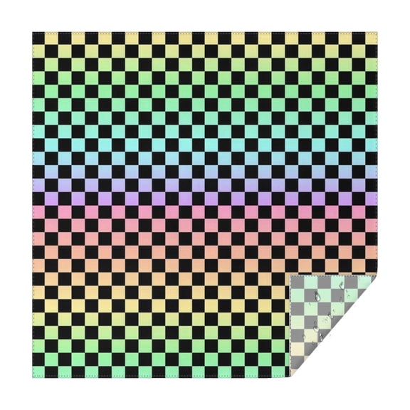 Gradient Color Checkered Pattern Square Tablecloth,Waterproof Square Table Cover,Wipeable Spillproof Washable Table Cover for Home Kitchen Party Decor 42"X42"(107x107cm)