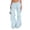 62#Blue, variant on Women Boho Ruffle Mesh Pants Sexy Flare Beach Cover Up Pants Sheer Going Out Bottom Pool Party Festival Rave Vacation