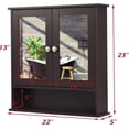 thumbnail image 3 of ZYPPPA Bathroom Medicine Cabinet, Hanging Storage Cabinet with Double Mirror Doors, Perfect for Bathroom, Living Room, Corridor, Cloakroom, 22 x 5 x 23 inches (Brown), 3 of 13