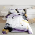 thumbnail image 2 of jejeloiu Watercolor Splashing Ink Twin Comforter Sets,White Purple Black Bedding Set For Girls Teens Reversible 2-Piece, 2 of 8