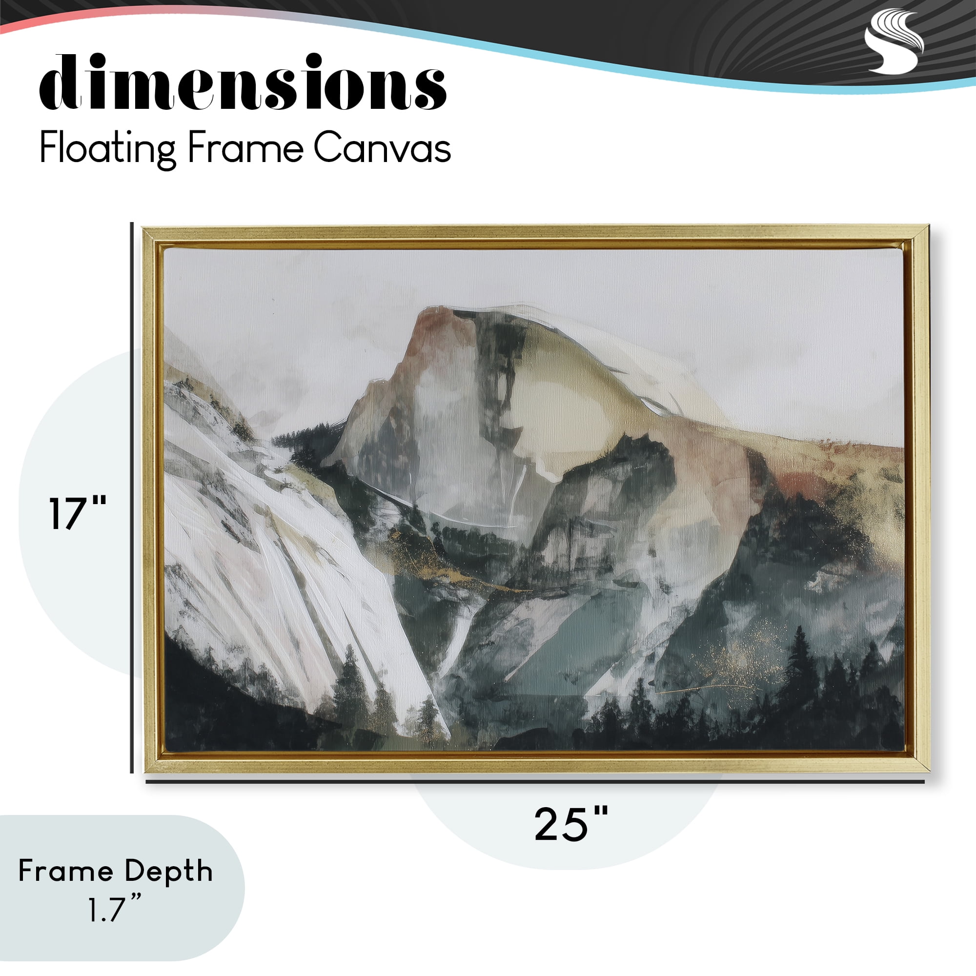 Stupell Industries Abstract Sierra Nevada Mountain Gold Framed Floater Canvas Wall Art, design by Chromatic Storm Studio
