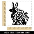 thumbnail image 2 of Happy Easter Floral Designer Bunny Self-Inking Rubber Stamp Ink Stamper - Blue Ink - Large 1-1/2 Inch, 2 of 7