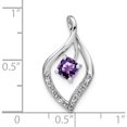 thumbnail image 3 of 14K White Gold Amethyst And Diamond Pendant (Width 12.75) (Length 24) - Jbsp, 3 of 5
