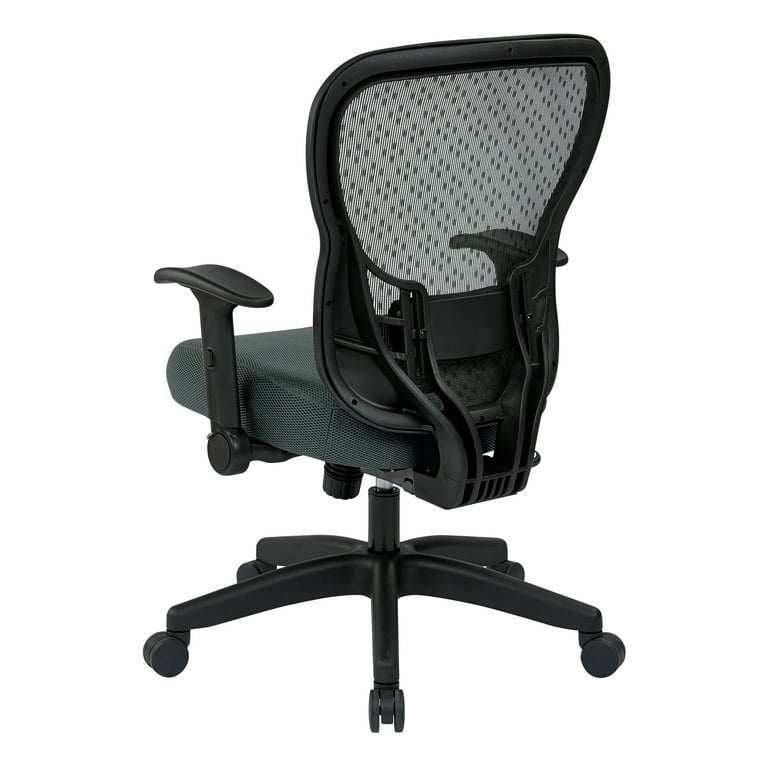 Office Star Black Deluxe R2 SpaceGrid Back Chair with Memory Foam Mesh
