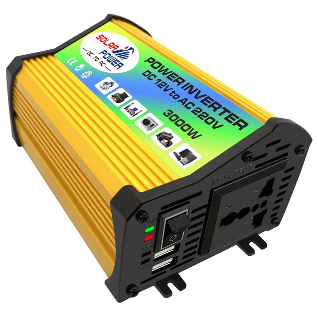 Inversor de energia,Peaks Power 3000W Inversor de onda sinusoidal modificada Inversor de corriente d Tomshoo Amarillo/220 V