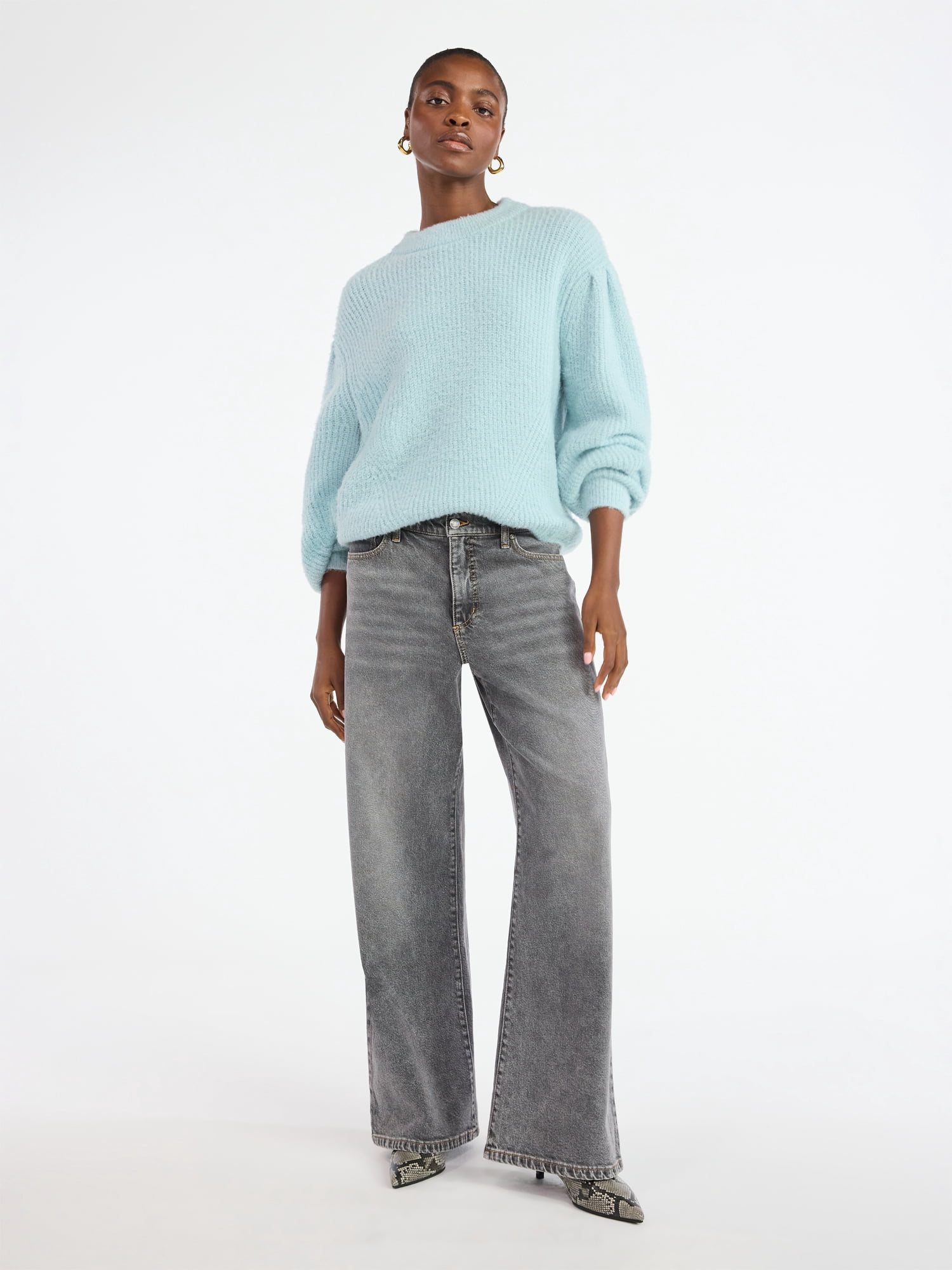 Scoop Women's and Women's Plus Oversized Sweater, Lightweight, Sizes XS-4X