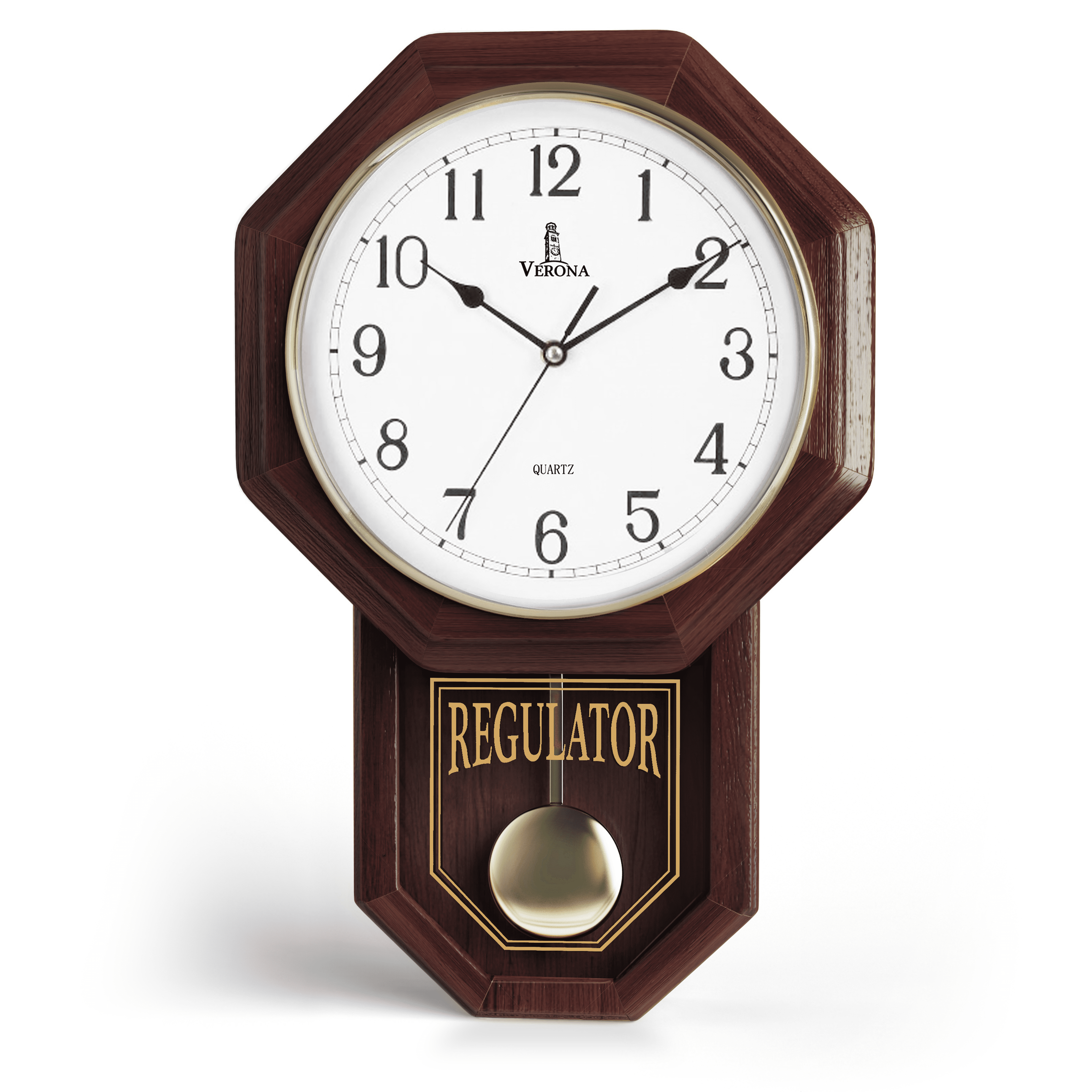 Retro Wooden Wall Clock 10 Inch He Move Noiseless Round Battery Operated Gift for Mum Dad Home Office