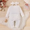 thumbnail image 4 of WOYY Girls Outfits Casual Long Sleeve Romper Jumpsuit Headband Baby Clothes Set, 4 of 4