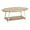 Coastal Oak, variant on Household Essentials Jamestown Oval Coffee Table with Storage Shelf Black Oak Wood Grain and Black Metal