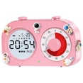 thumbnail image 3 of Reloj de noche con temporizador visual y modo de luz nocturna con soporte multifuncional Rosa, 3 of 9