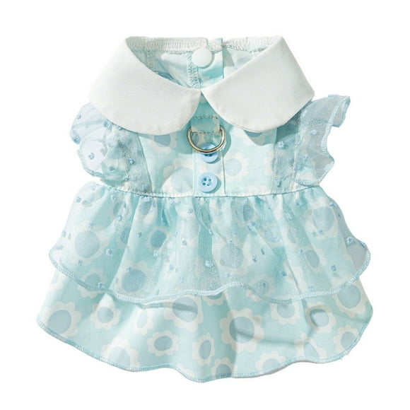 SIfdSeng Pet Dress Lace up Dog and Cat Evening Gown Beautiful Printed Cute Dog Sun Dress Suitable for Small Dogs Dog Sweater Large Size Dog Male Dog Sweaters for Small Dogs Girl Cotton