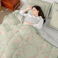 thumbnail image 4 of Homewish Vintage Flowers Twin Bedding Sets 7-Piece for Teenagers,Abstract Geometric Plaid Bedding Comforter Set Microfiber,Chic Floral Blossoms Breathable Sheet Sets,Ultra Soft Home Decor, 4 of 8