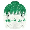 thumbnail image 3 of Fengqque Men's Casual and Comfortable Sweatshirt Long Sleeve Stand Up Collar Zipper Christmas Print Pullover Top Green 4(S), 3 of 3