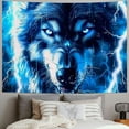 thumbnail image 2 of Orinice Wolf Blue Eyes Lightning Tapestry Wall Hanging Unique Style Graphic Tapestries Home Wall Decor Art for Living Room Bedroom Apartment Farmhouse Dorm 50x40inch, 2 of 6