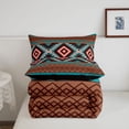 thumbnail image 5 of jejeloiu Boho Tribal Twin Comforter Sets,Aztec Pattern Bedding Set For Boys,Teal Brown Black,Black Reversible,2-Piece,1 Comforter and 1 Pillowcase, 5 of 7