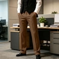 thumbnail image 5 of Stamzod Mens Dress Pants Business Casual Straight Leg Trousers Wrinkle Free Flat Front Stretch Pants with Pocket Coffee-8 XL, 5 of 8