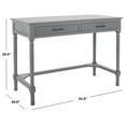 thumbnail image 6 of SAFAVIEH Layce Solid Retro 2 Drawer Writing Desk, Distressed Grey, 6 of 15