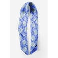 thumbnail image 2 of Bimba Blue Line & Circle Geometric Printed Pure Silk Scarf For Hair Neck Head Bandanas For Women 40 x 80 Inches, 2 of 6
