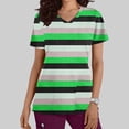 thumbnail image 1 of Puntoco Liquidación de blusas cortas para mujer, moda informal para mujer, cuello en V, estampado, manga corta, bolsillo, vestido de enfermera, 1 of 5