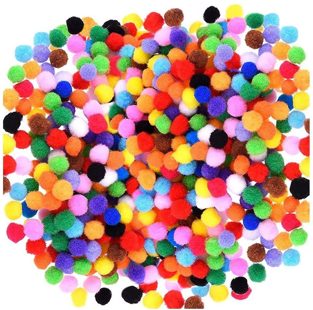 3 Sizes Valentines Color Set Sumind 300 Pieces Assorted Pom Poms Fluffy Pom Balls Small Craft Pompoms for DIY and Decorations 