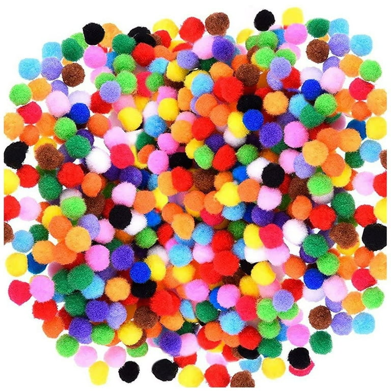 2000 Pcs 1cm Assorted Pompoms Multicolor Valentine Day Arts and Crafts  Fuzzy Pom Poms Balls for DIY Creative Crafts Decorations