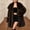 Black, variant on Fuzzy Faux Fur Coats for Women Big Lapel Collar Open Front Mid Length Trendy Winter Outerwear