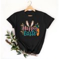 thumbnail image 2 of VBTAPA Happy Easter Shirts for Women Funny Cute Bunny Shirt 2025 Easter Tshirt Rabbit Graphic T Shirts Trendy Casual Short Sleeve Tops Lightning Sales of The Day Black XL, 2 of 6