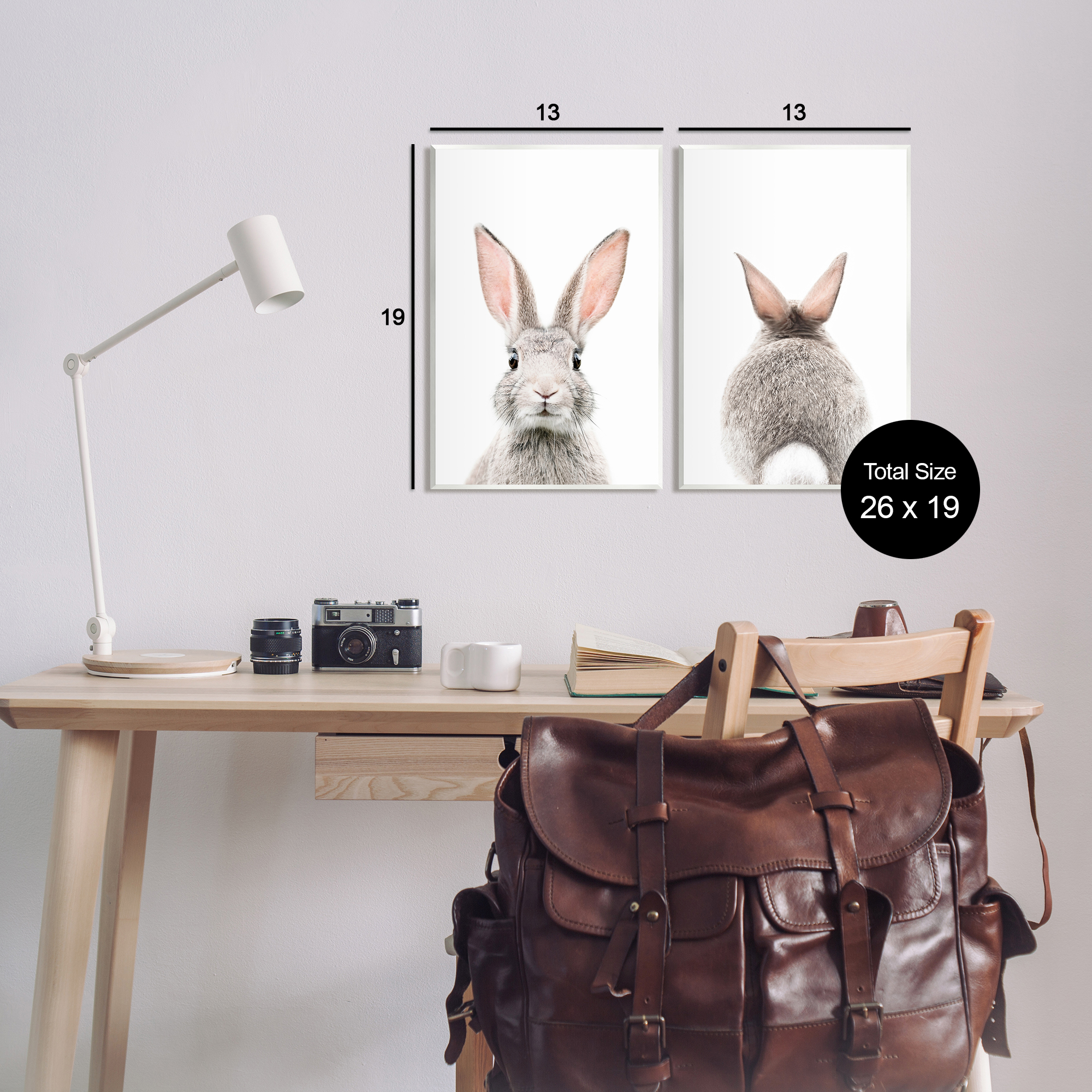 Stupell Industries Back & Front Bunnies Animals & Insects Painting Unframed Art Print Wall Art, 13 x 19, Set of 2