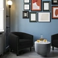 thumbnail image 2 of BELLEZE Accent Barrel Chair, Modern Tub Club Chair Upholstered Armchair for Living Room, Accent Chair with Silver Nail Head Trim Black Legs - Kyara (Black/Polyester), 2 of 7