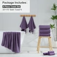 thumbnail image 5 of Covina Home 4-Pack Bath Towel Set Dark Purple Microfiber Bathroom Towel Set Ultra Soft Plush Oversized Towels Adult Luxury Bath Sheet, 5 of 8