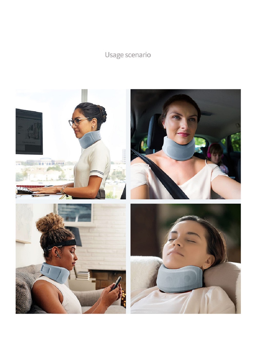 Radetop Neck Brace for Neck Pain and Support, Soft Neck Support Relieves Pain & Pressure in Spine for Women & Men(Grey, L, 20.5" long)