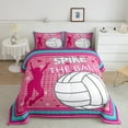thumbnail image 2 of Homewish Female Women Sport Volleyball Full Size Comforter Sets 3-Piece,Pink Blue Bedding Comforter Set,Ball Gamer Lightweight Bedding Sets,Ultra Soft Home Decor,Reversible, 2 of 8