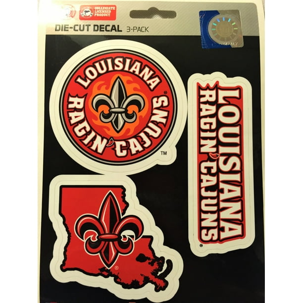 University Of Louisiana Lafayette Decal 3 Pk 3 Various Logos Walmart Com Walmart Com