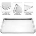 thumbnail image 3 of Baking Sheet with Cooling Rack Set [2 Sheets + 2 Racks], CPDD Stainless Steel Cookie Half Sheets Baking Pan Oven Tray with Rack, 12 x 10 x 1 Inch, Heavy Duty, Non-toxic, Easy Clean, 3 of 7