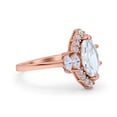 thumbnail image 2 of Rose Tone, Simulated Cubic Zirconia Size-6 Marquise Cut Halo Vintage Art Deco Wedding Engagement Bridal Ring 925 Sterling Silver, 2 of 7