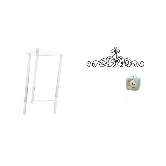 Mesita de noche,Mesa auxiliar de acrílico transparente,mesa auxiliar transparente de 2 niveles,Decoración de pared con pergaminos,Decoración de pared con pergamino,arte rústico de